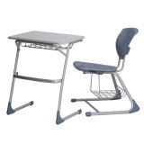 School Furniture Wooden College Fixed Student Desk and Chair