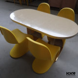 Kkr Oval Table Customized Stone Resin Fast Food Dining Table (180109)