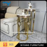 Home Furniture Glass Table Gold Metal Flower Stand