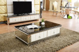 Europe Marble Top Stainless Steel Legs Coffee Table with Drawers