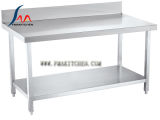 S/S Table with Back Splash & Under Shelf/ Stainless Steel Work Table/Assembing Working Table/Kitchen Table/Workbench (Square tube)