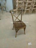 Antique Color Oak Wooden Cross Back Chair for Sale