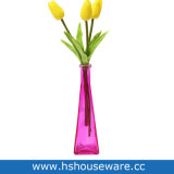 Triangle Elegant Glass Vase/ Decorative Modern Colored Bottles for Home Decor