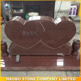 India Red Granite Double Heart Tombstone/Monument