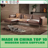 Modern Living Room Furniture Leather and Fabric Feather Leisure Sofa