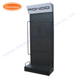Black Color Metal Standing Auto Parts Product Display Stand Tool Pegboard Shelf