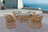 Outdoor Rattan Table with Chair