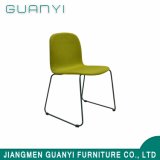 Dining Fabric Seat Metal Frame Restaurant Chair with Chromed Legs