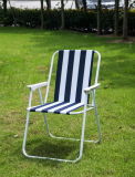 Folding Iron Beach Chair with Spring (MW11004A)