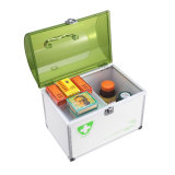 Green Color Metal First Aid Cabinet with Safety Key Lock