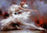 Handmade Ballet Dancer Oil Paintings on Canvas for Decoration