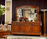 0029 Italian Royal Wooden Furniture Style Luxury Brass Decoration Buffet
