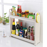 Plastic Kitchen Rack, Plastic Storage Bathroom Shelf Kitchen Sundries Storage Hc-1602