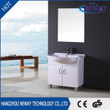 Modern Design Small Size PVC Floor Stand Mirror Cabinet Bathroom