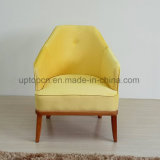 New Arrival Upholstered Yellow Restaurant Leisure Chair with Wooden Legs (SP-HC582)