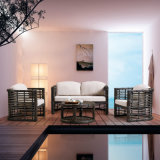 Top-Level Modern Handmade Waterproof PE Rattan Outdoor Sofa with Cushion