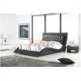 2014 Modern French Wooden Upholstered Bedroom Soft Bed D2780#