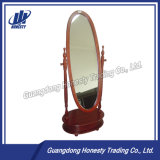 Ae033 Simple Oval Wooden Dressing Mirror with Drawer