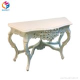 Hly Hot Sale Tempered Glass Console Table Wooden Tea Table