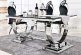 Home Furniture Modern Dining Sets Stainless Steel Glass Dining Table