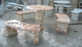 Antique Stone Marble Table Bench for Garden Ornament (QTS015)