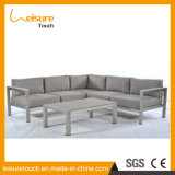 Modern Hotel Patio Corner Anodized Aluminum L Shaped Sectional Table and Chair Set Home Outdoor Garden Sofa Furniture