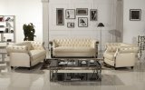 European Modern Leather Chesterfield Sofa
