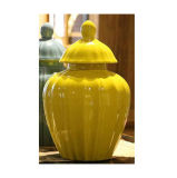 Chinese Antique Reproduction Porcelain Pot-Yellow Lj-130