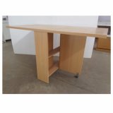Wood Folding End Table Coffee Table with Wheels
