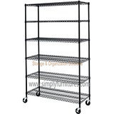 6-Tier Movable Heavy Duty Wire Shelving for Garage