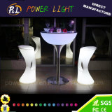 Plastic Furniture Rechargeable 16 Colors Changing Round LED Bar Table
