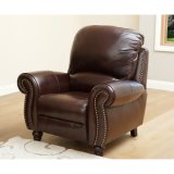 Best Selling Leather Reclining Sofa of Nailhead Trim