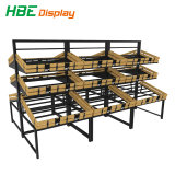 Supermarket Wooden Vegetable and Fruit Stand Shelving