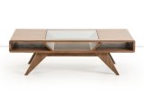 New Rectangular Modern Style Wood & Glass Kiruna Coffee Table