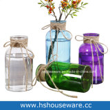 for Tabletop Decoration Round Colorful Decorative Vase Glass