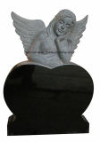 Black Granite Butterfly Design Angel Tombstone for All Over The Market