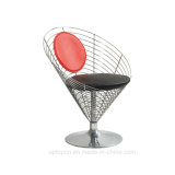 Verner Panton Wire Cone Glossy Metal Chair with Cushion (SP-MC014)