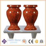 India Red Granite Vase for Headstone and Monument