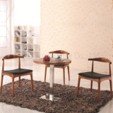 (SP-CT732) Classic Scandinavian Walnut Color Wood Cafe Table and Chair