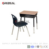 Orizeal 2017 New Product School Desk with HPL Top and Metal Book Box