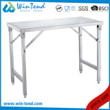 Stainless Steel Square Tube Collapsible Working Table with Height Adjustable Leg for Transport
