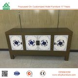 Blue and White Porcelain Painting Wood Sideboard