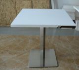 Manufacture 4 Seater White Desk Artificial Marble Stone Dining Table