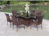 6 Seater Cane Chair and Rattan Dining Room Table