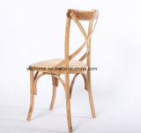 Hot Sale Solid Wood Rattan Seat Cross X Back Chair for Wedding