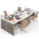 Warm White Top Silver Frame Office Workstation Desk (HY-P08)