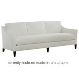 MID-Century Black PU Leather Sofa for Living Room