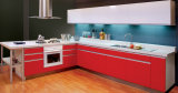 Fashion Red Brass UV Paint Kitchen Cabinets (ZX-016)