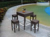PE Rattan Bar Table and Stools Outdoor Bar Furniture