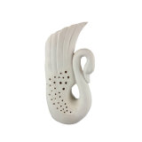 Chinese Handmade Swan Shape Flower Vases White Ceramic (Home Decoration)